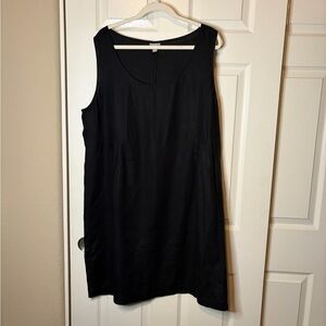 Women’s J. Jill 100% Linen Sleeveless Black Knee Length Dress XL EUC
